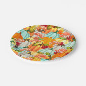 Fun Pumpkins Pilze und Herbstlaub Pappteller (Schrägansicht)