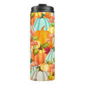 Fun Pumpkins Pilze und Herbstlaub Thermosbecher (Vorderseite)