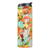 Fun Pumpkins Pilze und Herbstlaub Thermosbecher (Nach links gedreht)