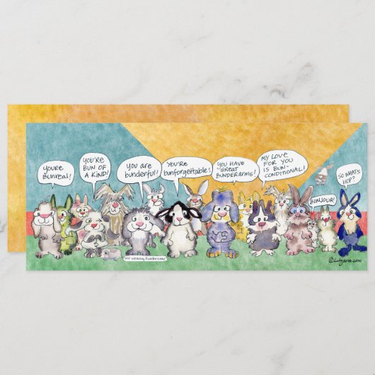 Fun Pun Bunnies OsterCustom Flat Card (Vorne/Hinten)