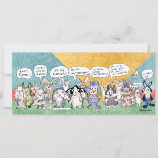 Fun Pun Bunnies OsterCustom Flat Card (Vorderseite)