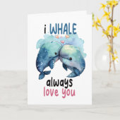 Fun pun ich Wal immer Liebe Sie niedliche Wasserfa Karte (Gelbe Blume)