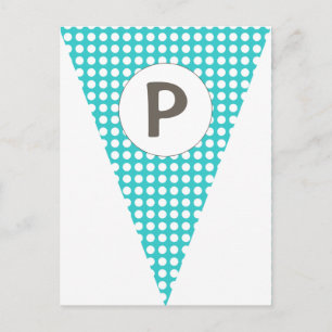 Fun Punkt Aquamarin anpassbare Flag-Bunting Postkarte