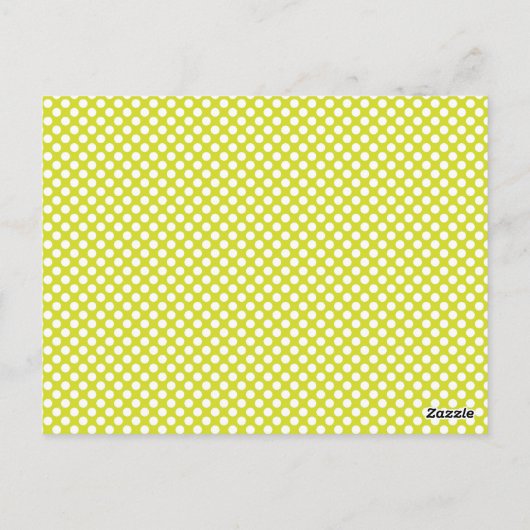 Fun Punkt Lime Green benutzerdefinierbare Flag Bun Postkarte (Rückseite)