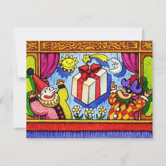 FUN PUPPET PARTY THEMA BIRTHTAGE INVITATION EINLADUNG (Vorderseite)