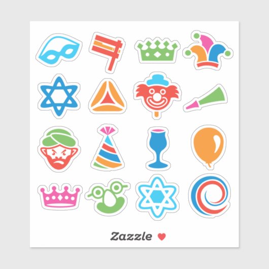 Fun Purim Stickers Aufkleber (Blatt)