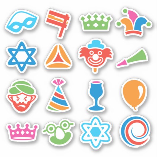 Fun Purim Stickers Aufkleber (Vorderseite)