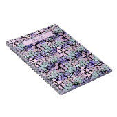 Fun Purple and Pink Flowers Custom Name Notizblock (Rechte Seite)
