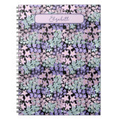 Fun Purple and Pink Flowers Custom Name Notizblock (Vorderseite)