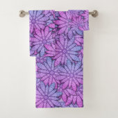 Fun Purple Blumen Badhandtuch Set (Insitu)