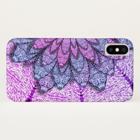 Fun Purple Blumen Case-Mate iPhone Hülle (Rückseite (Horizontal))