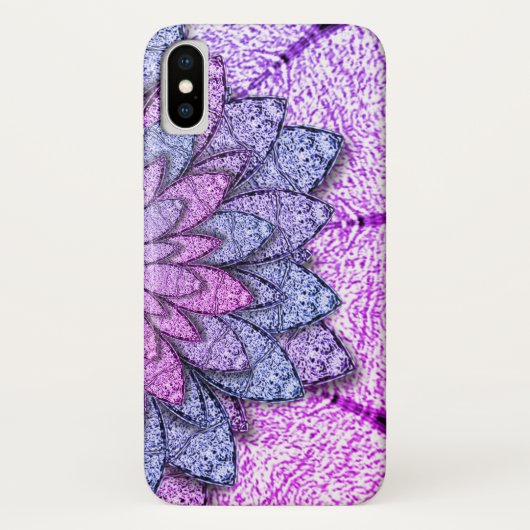 Fun Purple Blumen Case-Mate iPhone Hülle (Rückseite)