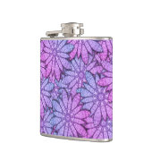 Fun Purple Blumen Flachmann (Links)