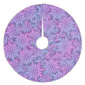 Fun Purple Blumen Fleece Weihnachtsbaumdecke (Vorderseite)