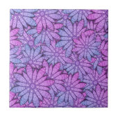 Fun Purple Blumen Fliese (Vorderseite)