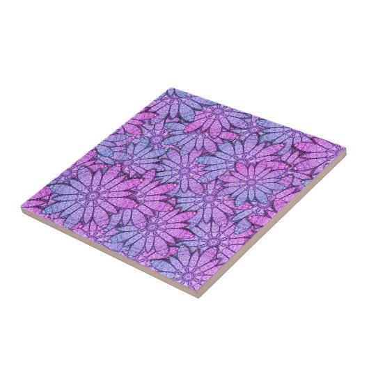 Fun Purple Blumen Fliese (Seite)