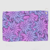 Fun Purple Blumen Golfhandtuch (Horizontal)