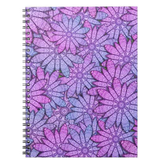 Fun Purple Blumen Notizblock (Vorderseite)