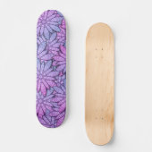 Fun Purple Blumen Skateboard (Vorderseite)