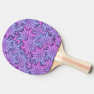 Fun Purple Blumen Tischtennis Schläger