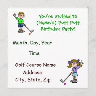 Fun Putt Golf Geburtstagsparty Einladung