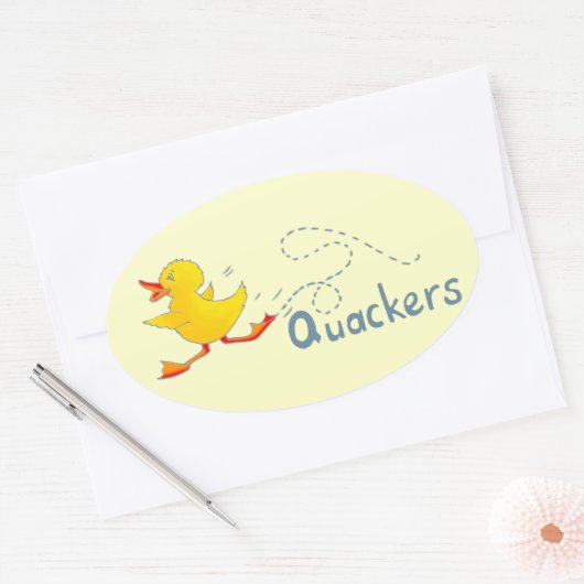 Fun quackers gelb verrückte Ente Aufkleber (Umschlag)