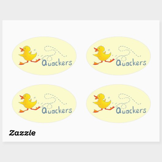 Fun quackers gelb verrückte Ente Aufkleber (Blatt)