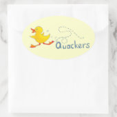 Fun quackers gelb verrückte Ente Aufkleber (Tasche)