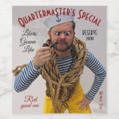 Fun Quartermaster's Red Wine Label! Weinetikett (Einzelnes Label)