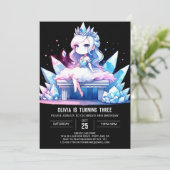 Fun Queen Princess Birthday Einladung (Stehend Vorderseite)