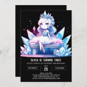 Fun Queen Princess Birthday Einladung (Vorne/Hinten)