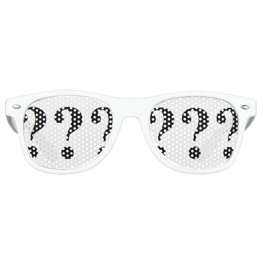 Fun Question-Mark-Party Sonnenbrille (Vorderseite)