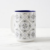 Fun Quilt 2 - Gemusterte Kaffee-Tasse Zweifarbige Tasse (Vorderseite Links)