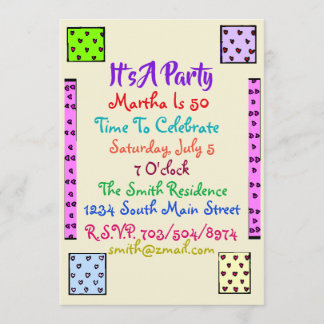 Fun Quilt Geburtstagsparty Einladung