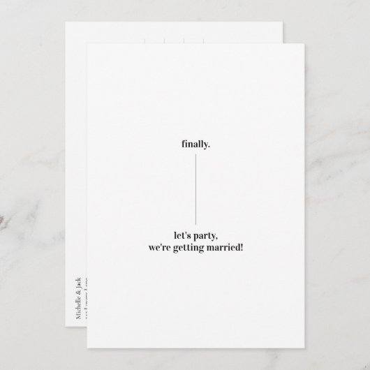 Fun Quirky Design Save the Date Hochzeitsaktualisi Einladung (Vorne/Hinten)