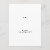 Fun Quirky Design Save the Date Hochzeitsaktualisi Postkarte (Vorderseite)