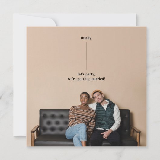 Fun Quirky Design Save the Date Hochzeitskarte (Vorderseite)