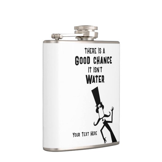 Fun Quote Black And White Vinyl Wrapped Flask Flachmann (Rechts)