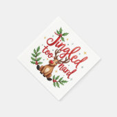 Fun Quote Jingled Too Hard Reindeer Christmas Serviette (Ecke)