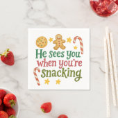 Fun Quote Sees you while snacking Christmas  Serviette (Beispiel)