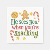Fun Quote Sees you while snacking Christmas  Serviette (Vorderseite)
