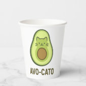 Fun Quote Sprichwort Avo Cato Spaß Katze Avocado Pappbecher (Vorderseite)