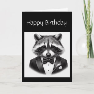 Fun Raccoon Fine Dapper Gentleman Raccoon Karte