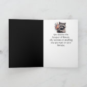 Fun Raccoon Friend Geburtstags-Blume Karte (Innenseite)