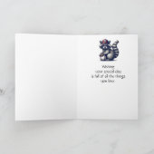 Fun Raccoon Godson Baseball Birthday Animal Karte (Innenseite)