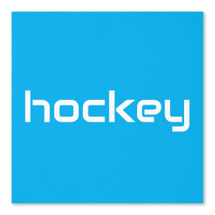 Fun Raffiniert White Sleek HOCKEY Text Azure Blue Tapete