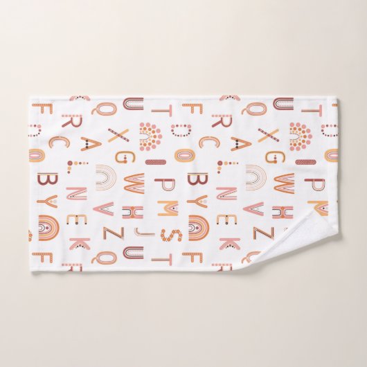 Fun Rainbow Alphabet Muster Badhandtuch Set (Handtuch)