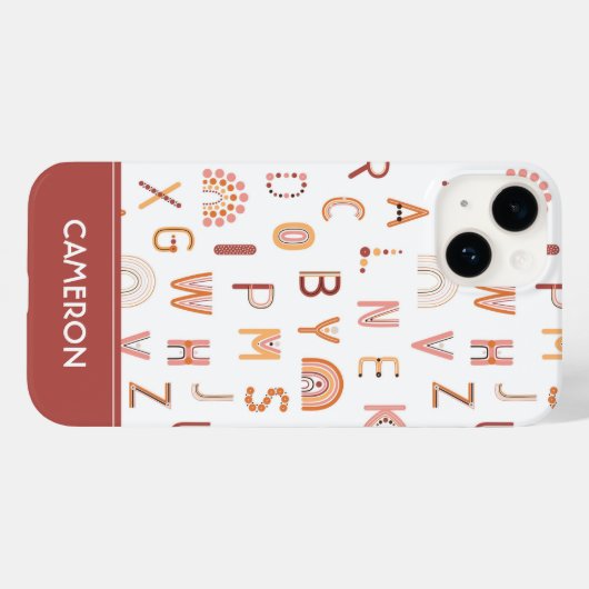 Fun Rainbow Alphabet Muster Case-Mate iPhone Hülle (Rückseite (Horizontal))