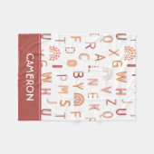 Fun Rainbow Alphabet Muster Fleecedecke (Vorderseite (Horizontal))