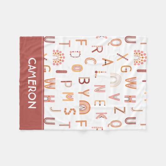 Fun Rainbow Alphabet Muster Fleecedecke (Vorderseite (Horizontal))